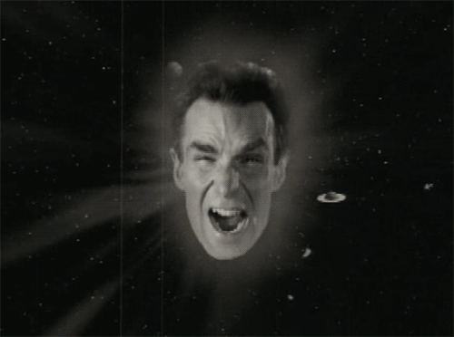 Bill Nye screaming head through space